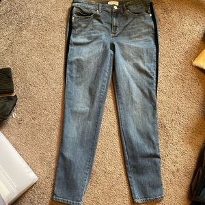 Sophia, jeans, skinny ankle w/ blue stripe size 10